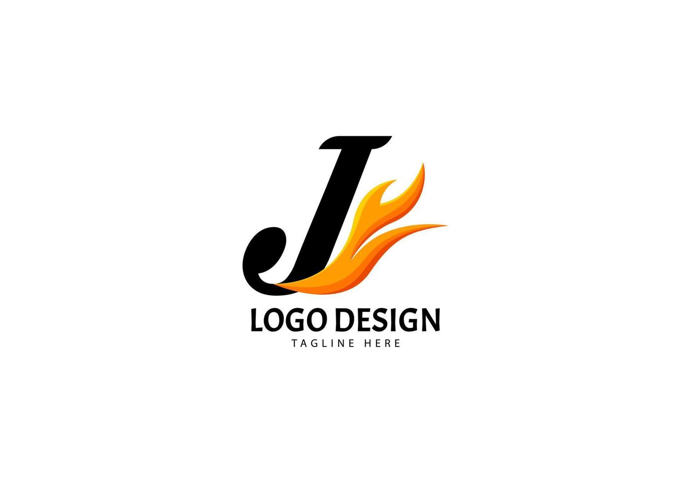 lettre j fire logo pour marque ou entreprise, concept minimaliste. vecteur