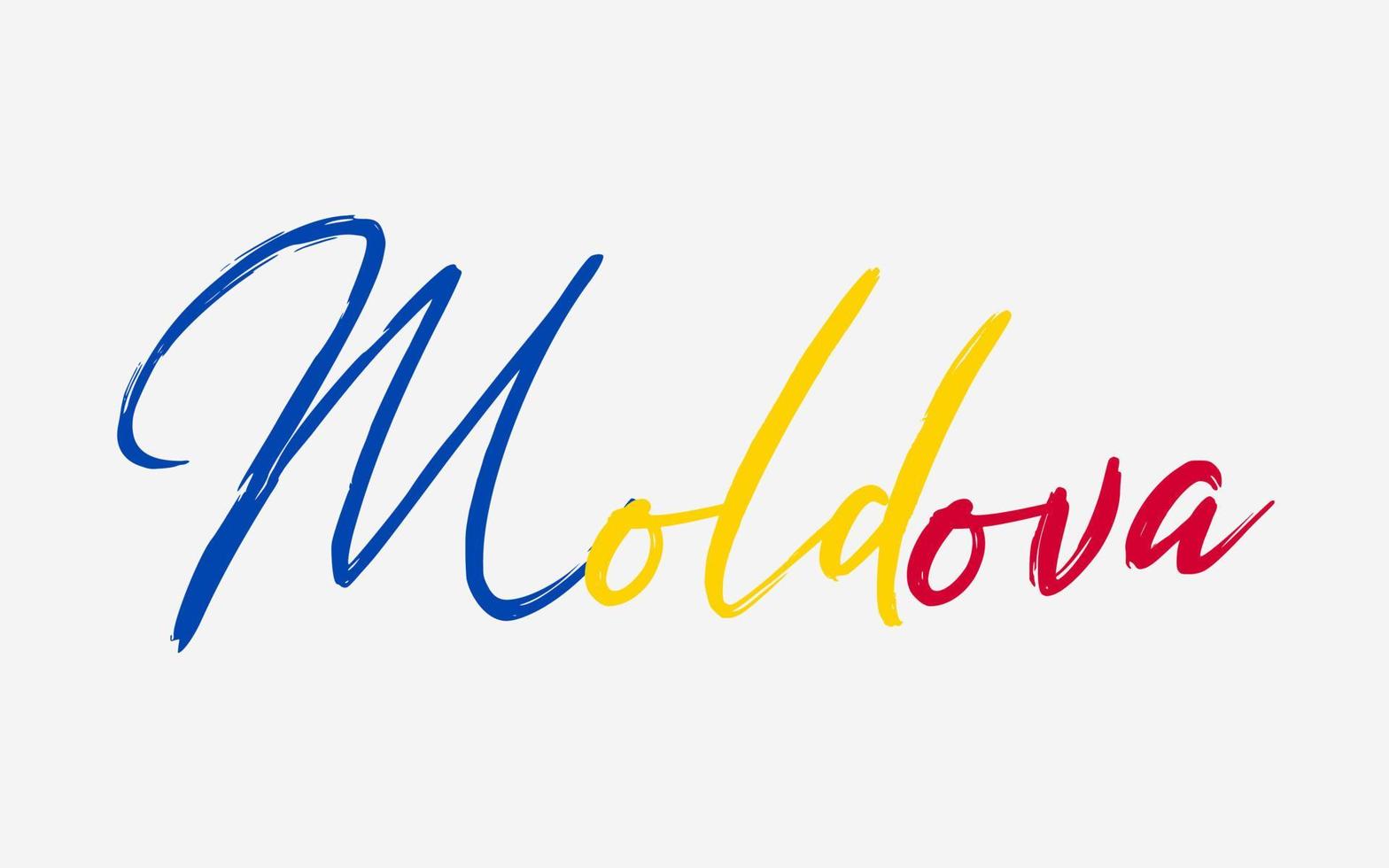 vecteur de croquis de couleur de texte moldavie