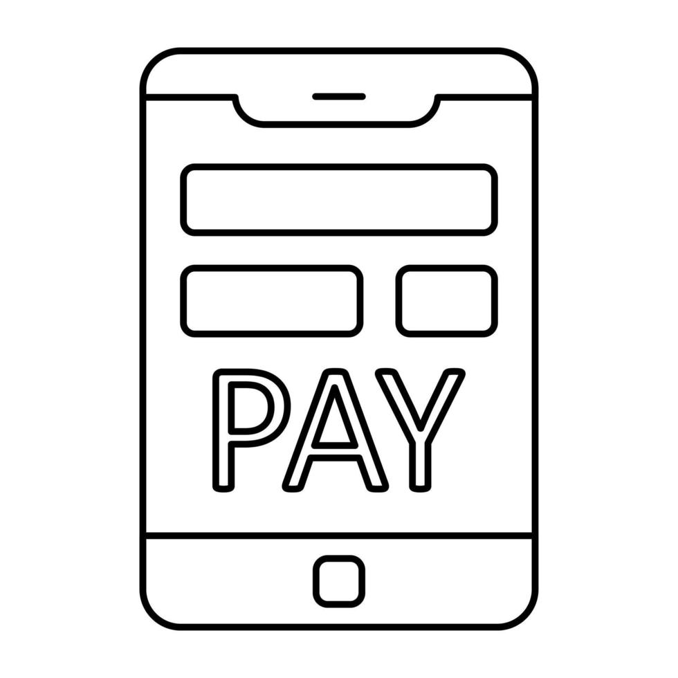 icône de paiement mobile, vecteur modifiable