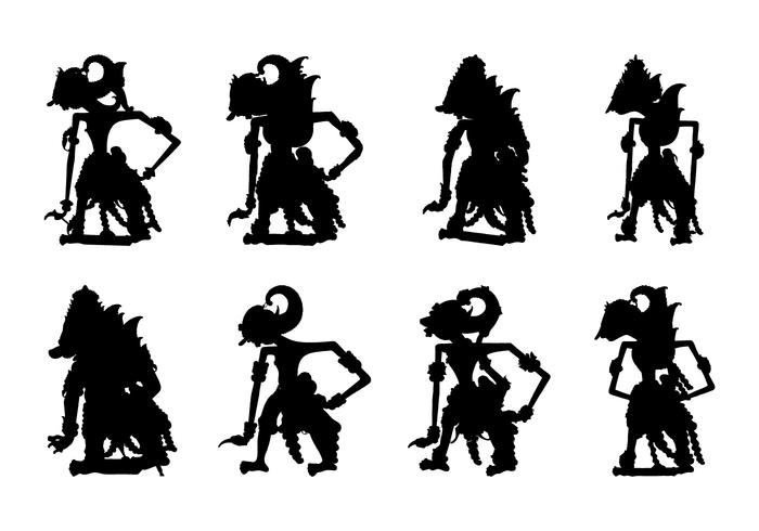 Vecteur de silhouette wayang gratuit