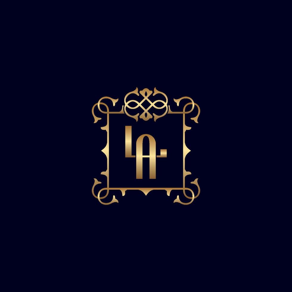 al ou la logo de luxe royal orné d'or vecteur