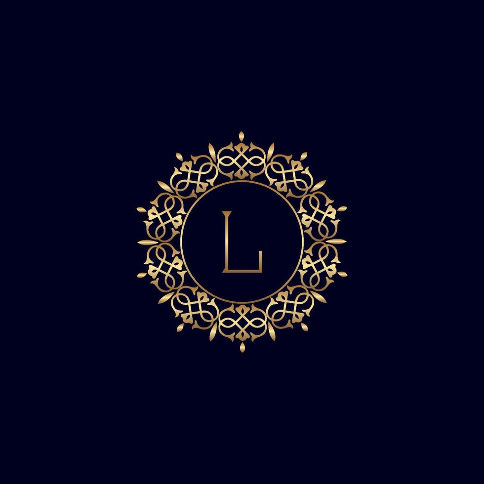 l logo de luxe royal orné d'or vecteur