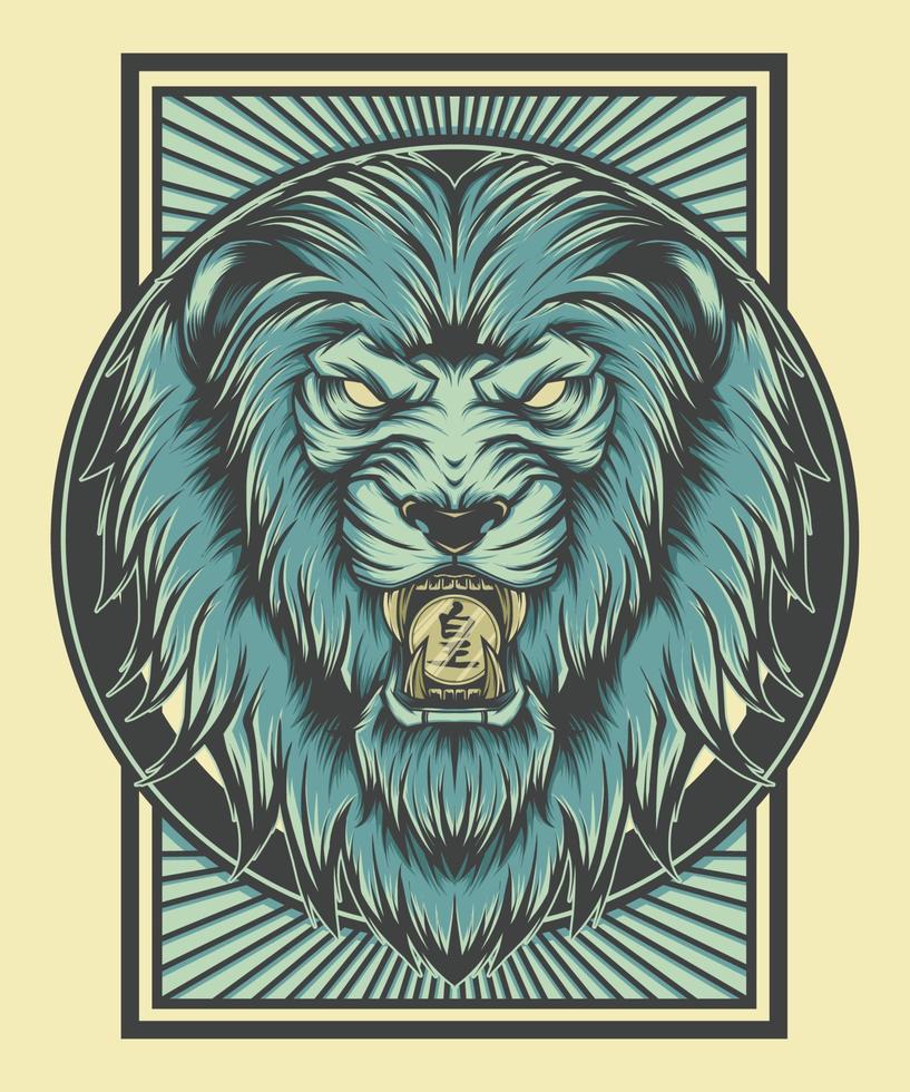 illustration de mascotte tête de lion vecteur