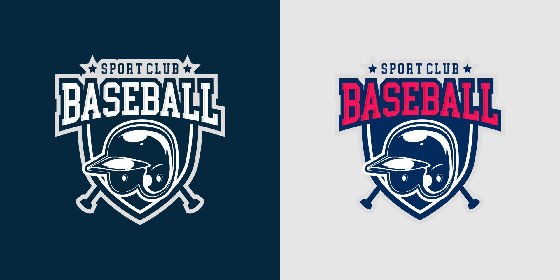 modèle de logotype de baseball. logo moderne et symbole du sport. concept de bâton de chauve-souris et de casque. vecteur eps 10.