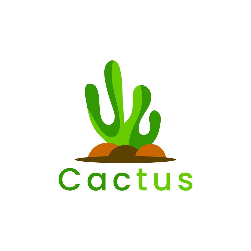 Élément de conception de logo icône cactus vecteur