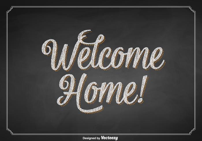 Vector Free Welcome Home Chalkboard Sign