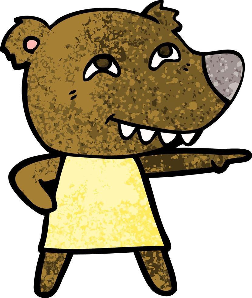 personnage d'ours de dessin animé vecteur