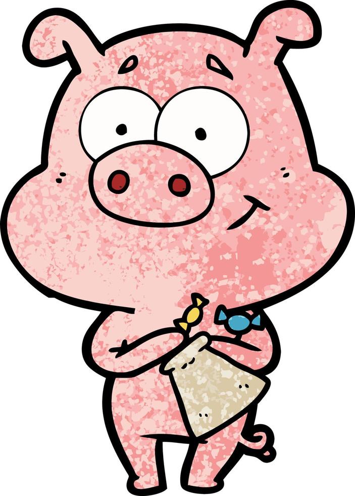 personnage de dessin animé cochon vecteur