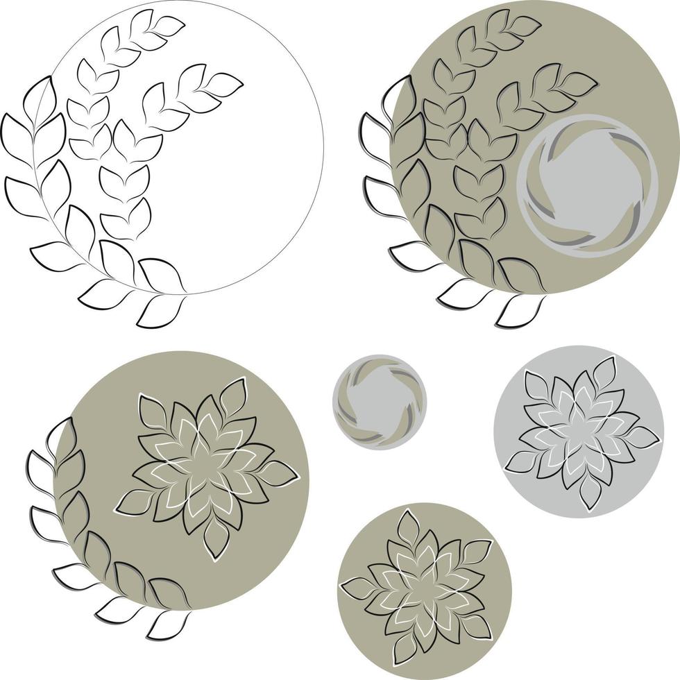 les éléments graphiques pour la conception du logo sont associés au complexe agro-industriel ou sont cultivés dans des conditions respectueuses de l'environnement. illustration d'entreprise sur fond blanc vecteur