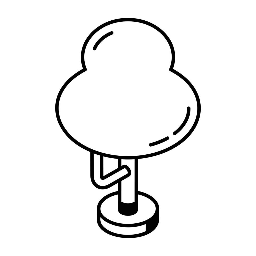 une icône isométrique linéaire d'arbre rond vecteur