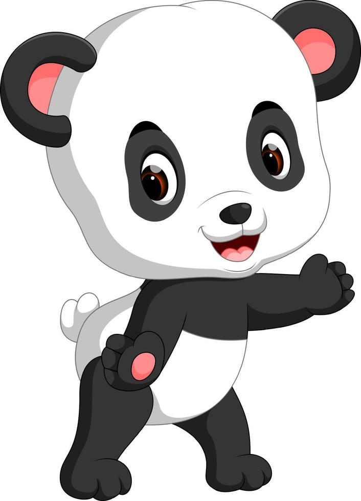 dessin animé mignon bébé panda vecteur