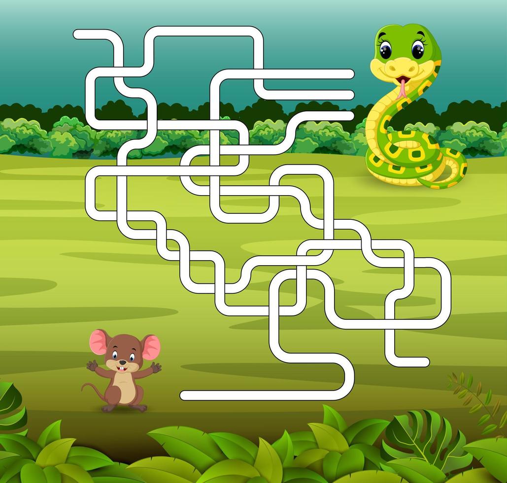 modèle de jeu avec serpent et souris vecteur