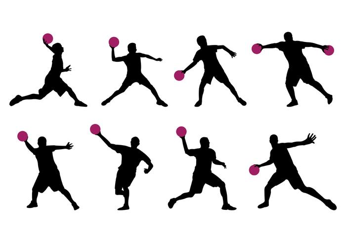 Silhouette de dodge ball player vecteur