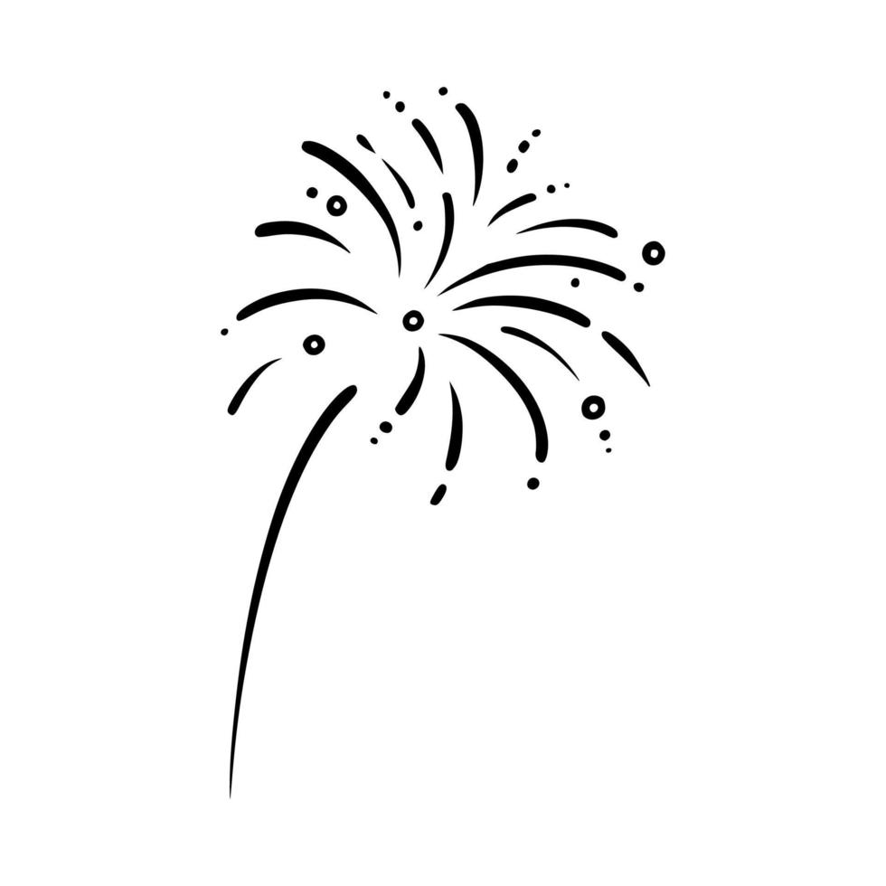 doodle feu d'artifice étincelant. préliminaires brillants pour les fêtes et les célébrations. illustration vectorielle vecteur