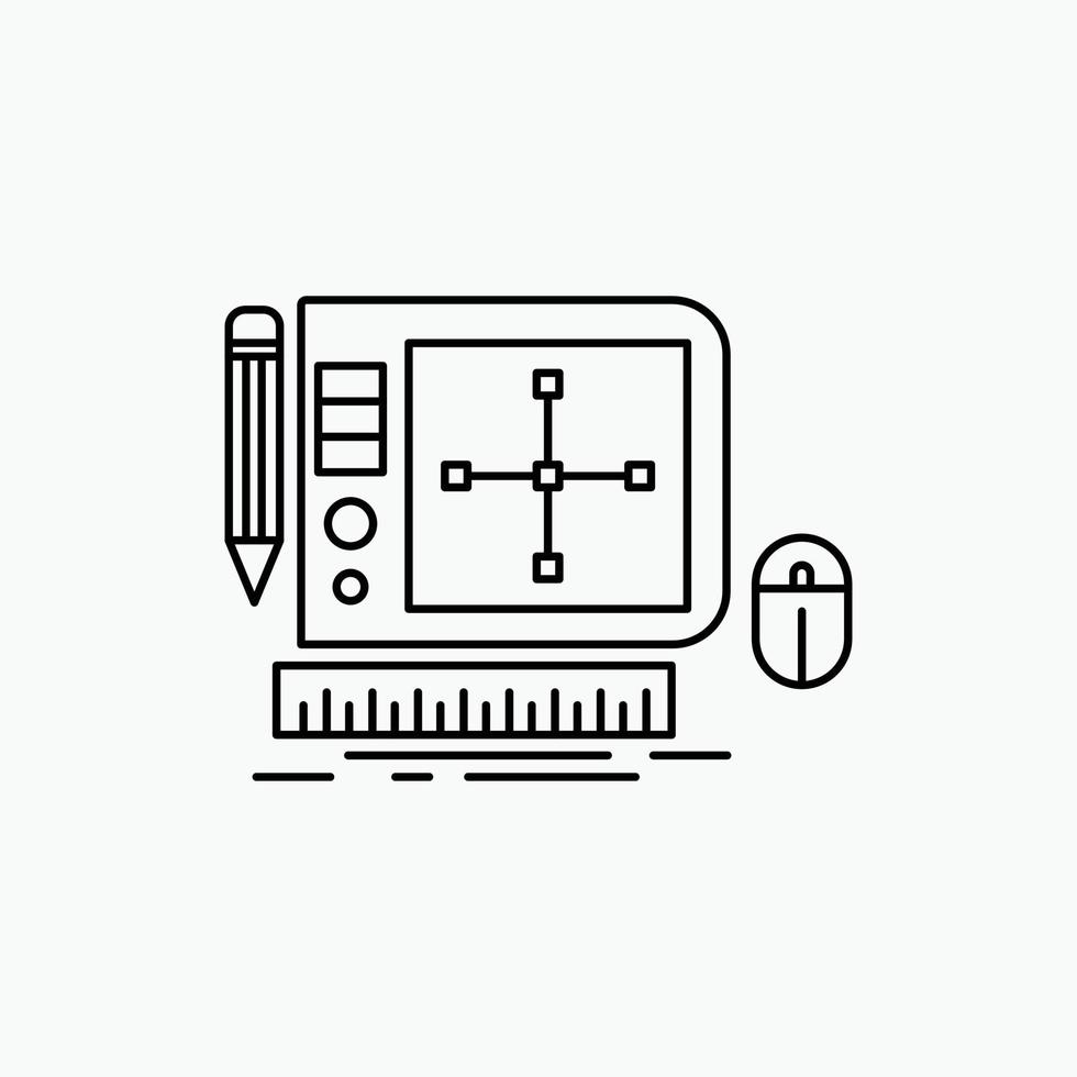 motif. graphique. outil. Logiciel. icône de ligne de conception web. illustration vectorielle isolée vecteur