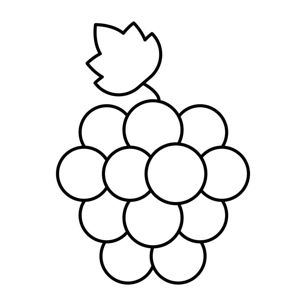 icône de contour de raisins, vecteur modifiable