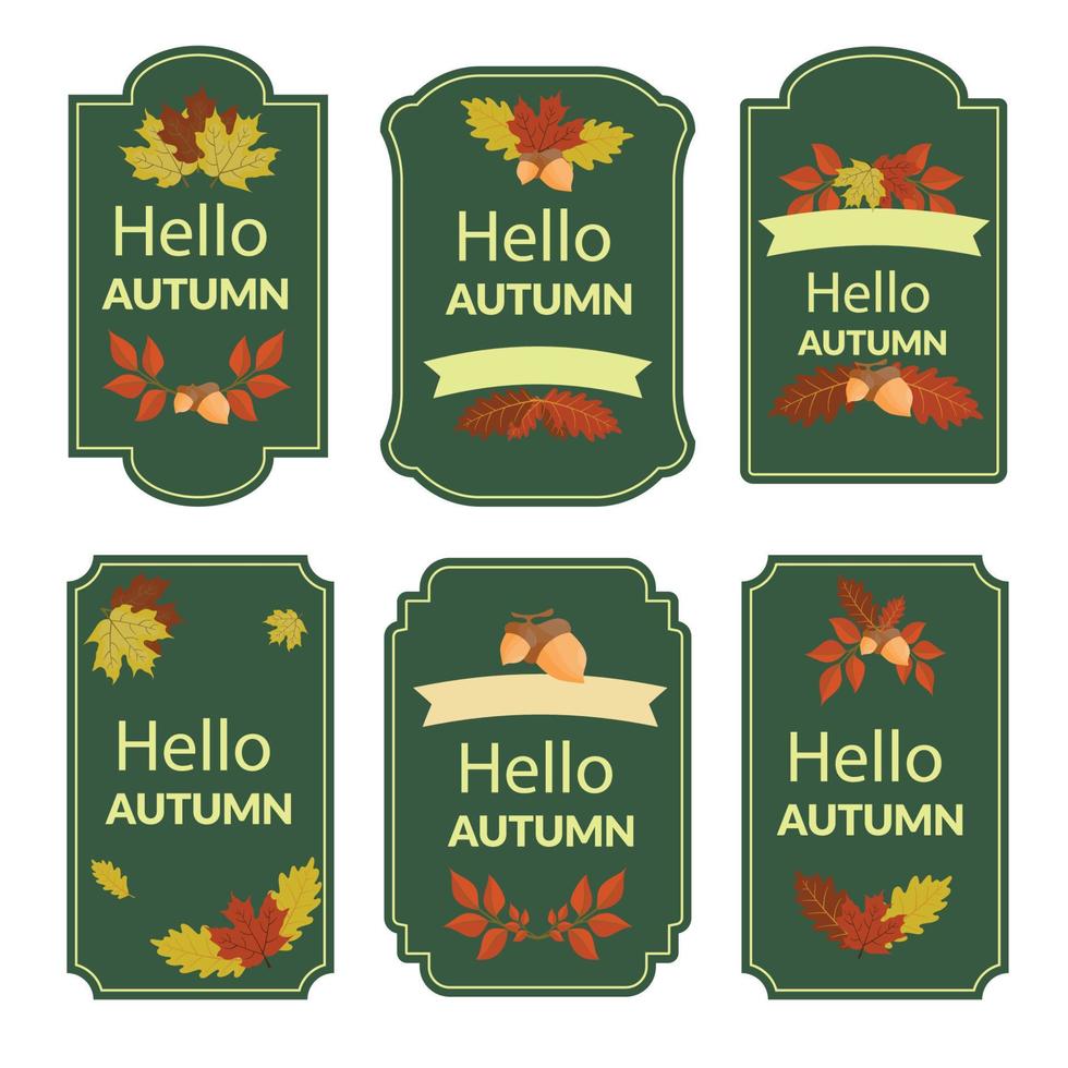 collection de badges automne design plat vecteur