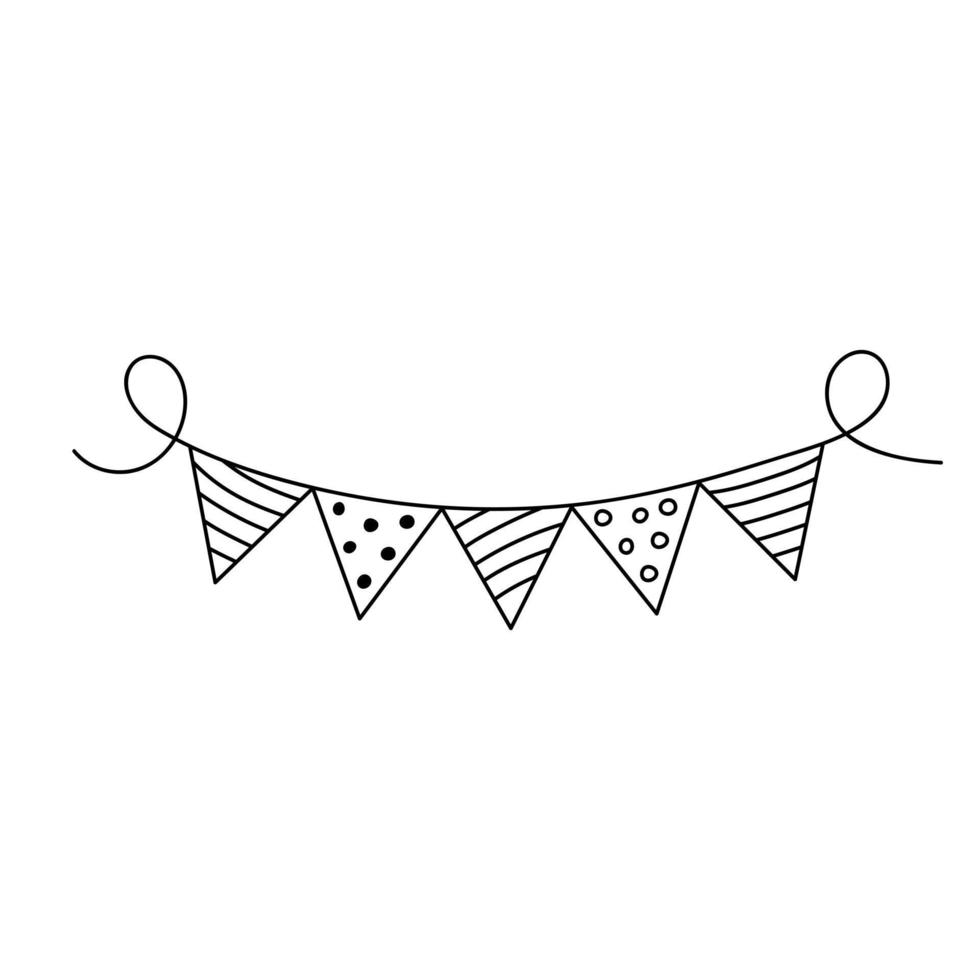 drapeaux d'anniversaire de triangle de vecteur pour la décoration de  vacances. illustration de fanions de