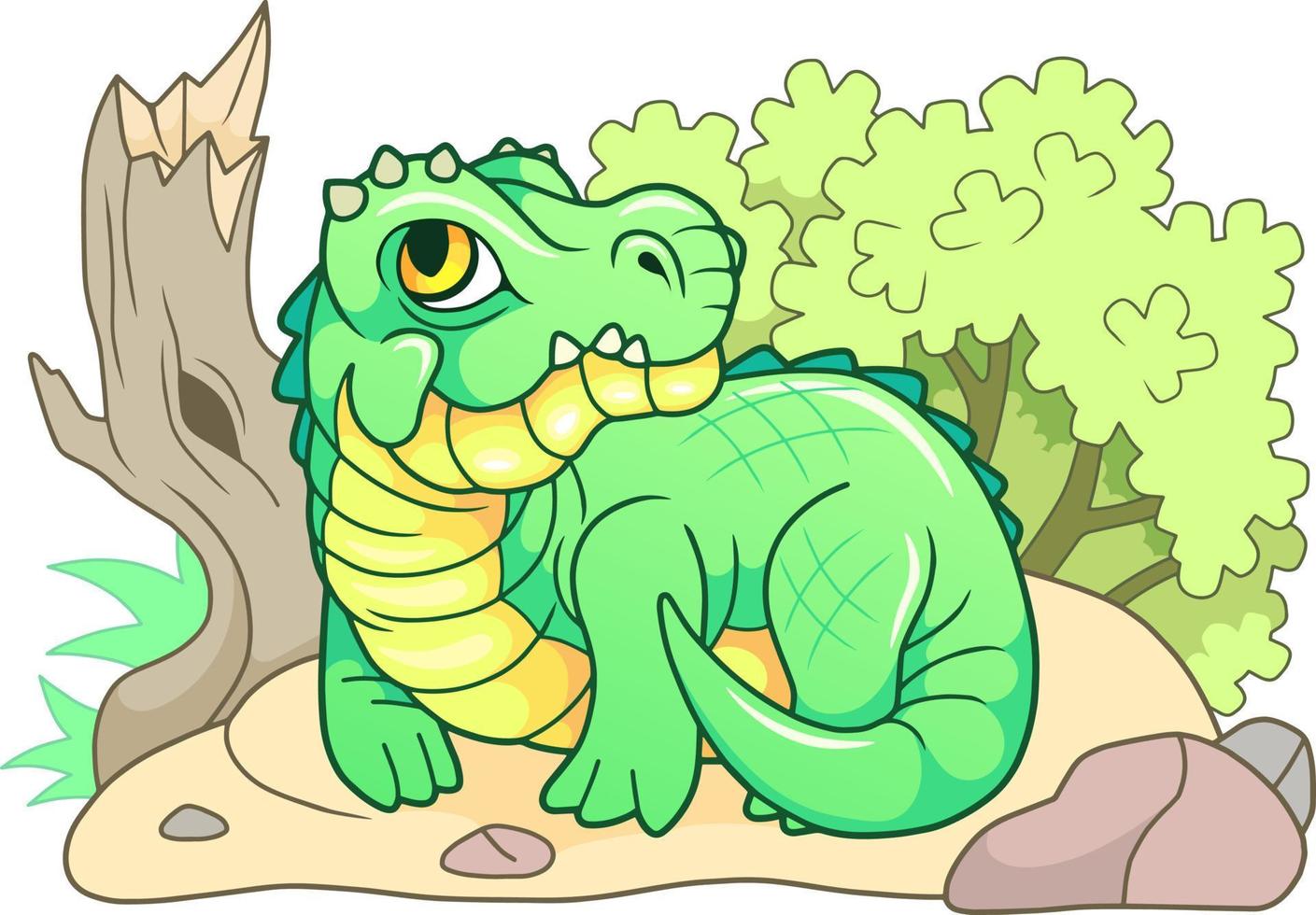 crocodile de dessin animé mignon vecteur