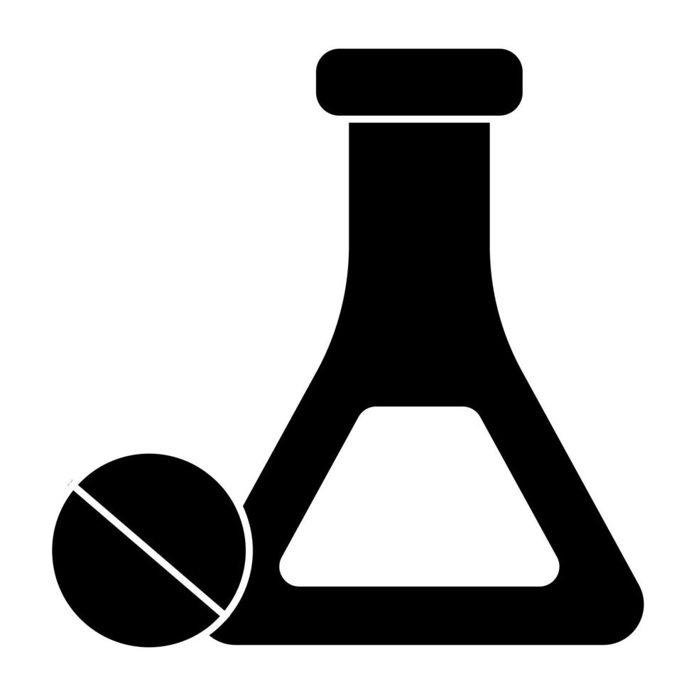 une icône de conception modifiable de flacon chimique vecteur