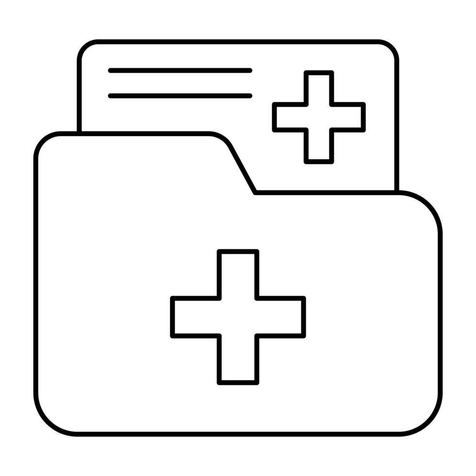 icône de téléchargement premium du dossier médical vecteur