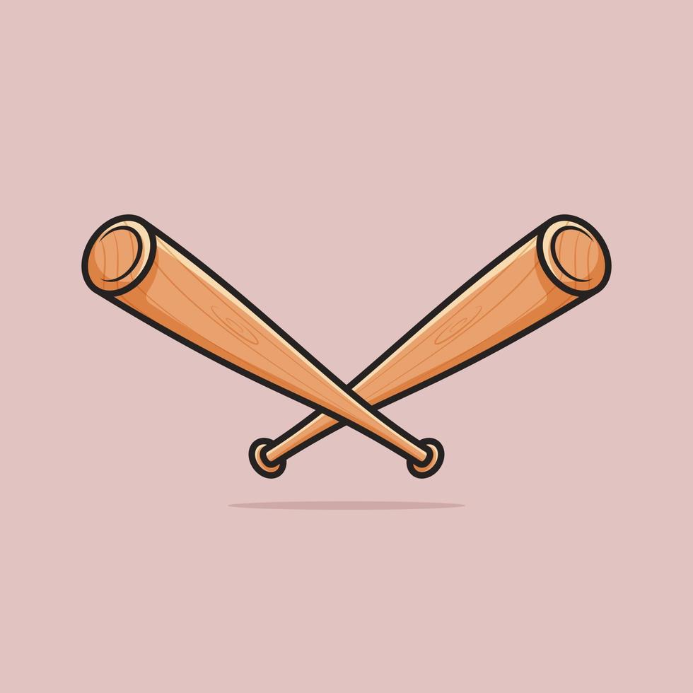 bâton de baseball dessin animé vecteur icône illustration sport objet icône concept isolé vecteur premium. style de dessin animé plat