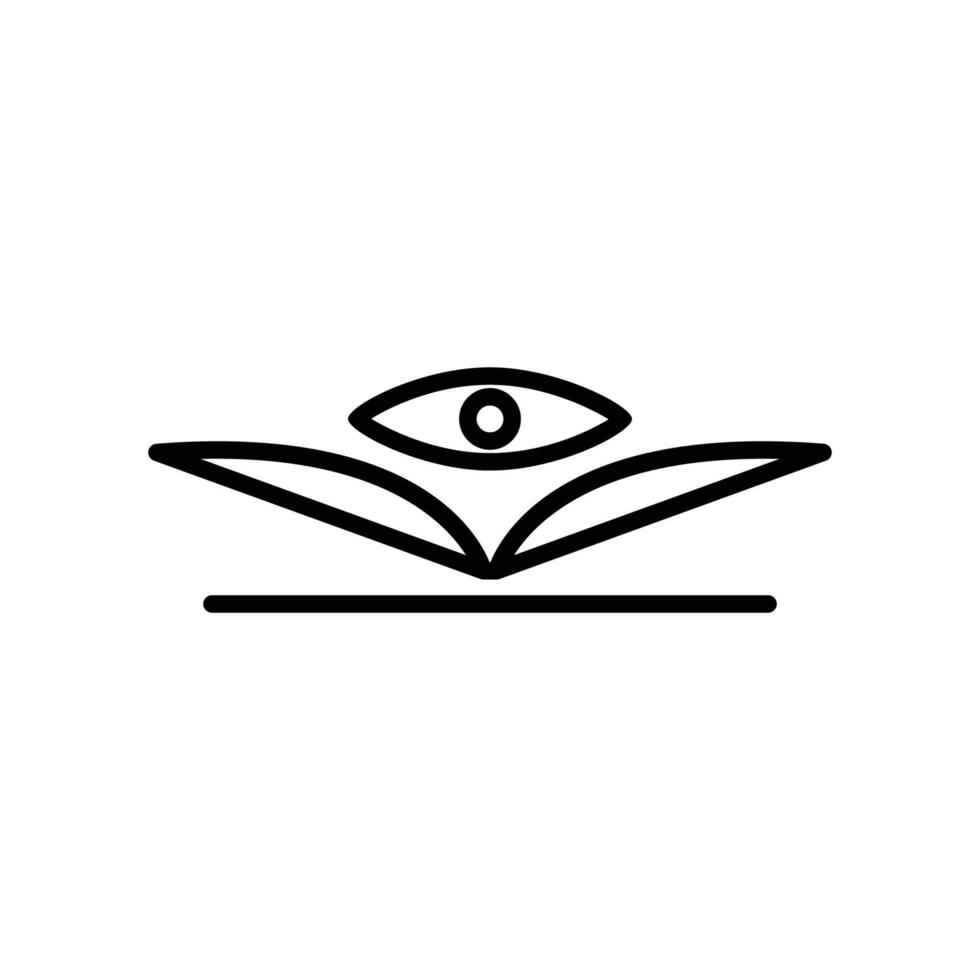 illustration d'icône de ligne de livre ouvert avec oeil. illustration d'icône liée à la vue, à la lecture. conception vectorielle simple modifiable. vecteur