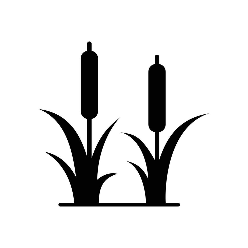 icône plate de roseau vecteur