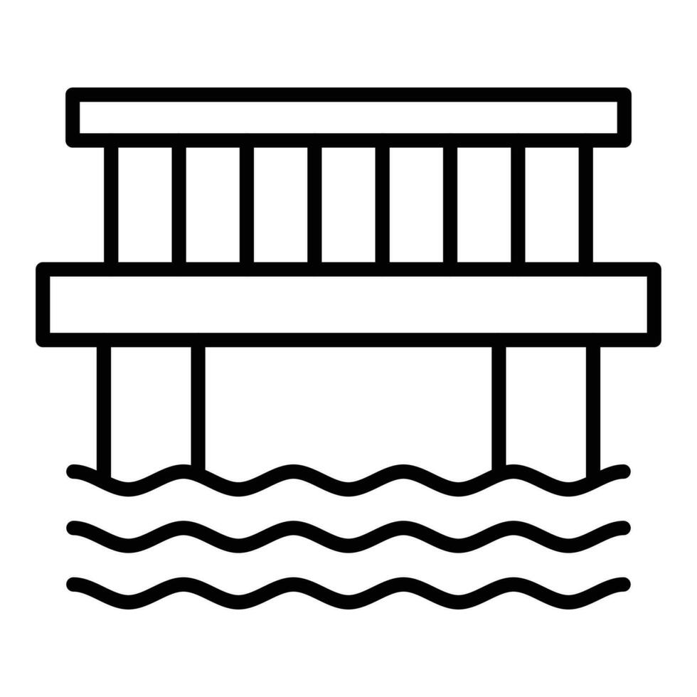 style d'icône de pont d'eau vecteur