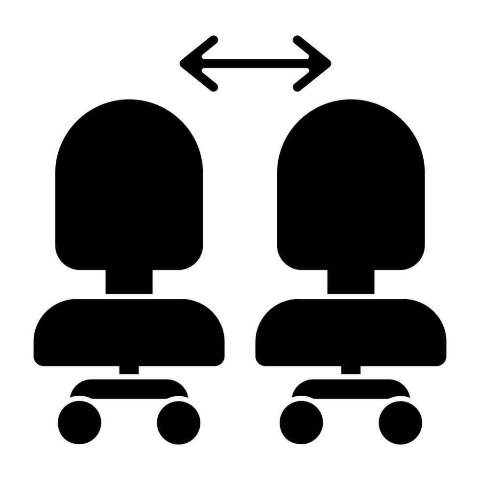icône du design moderne de la distance des sièges vecteur