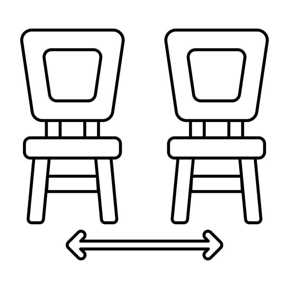 icône du design moderne de la distance des sièges vecteur