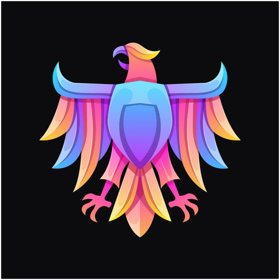 illustration de logo vectoriel style coloré aigle