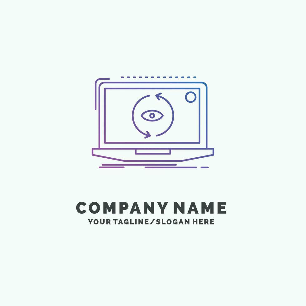 application. application. Nouveau. Logiciel. mettre à jour le modèle de logo d'entreprise violet. place pour le slogan vecteur