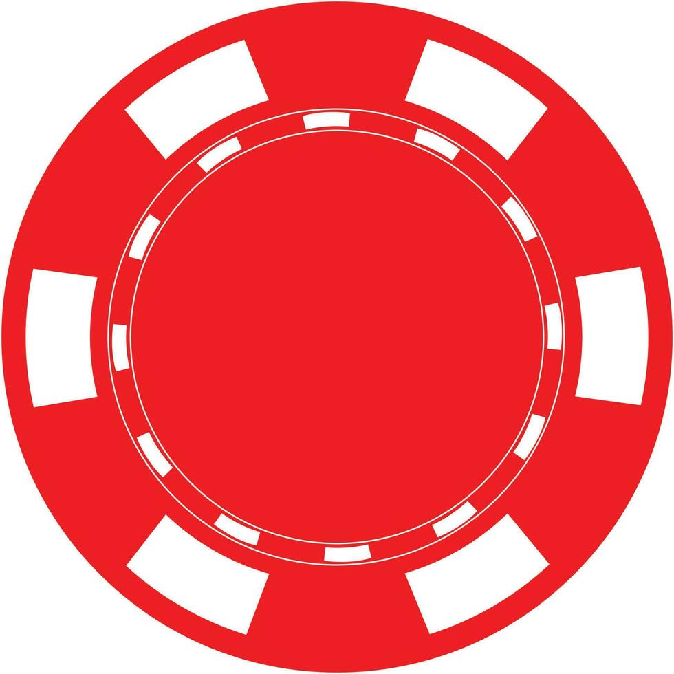 jeton de poker rouge sur fond blanc. symbole de jeton de casino rouge unique. style plat. vecteur