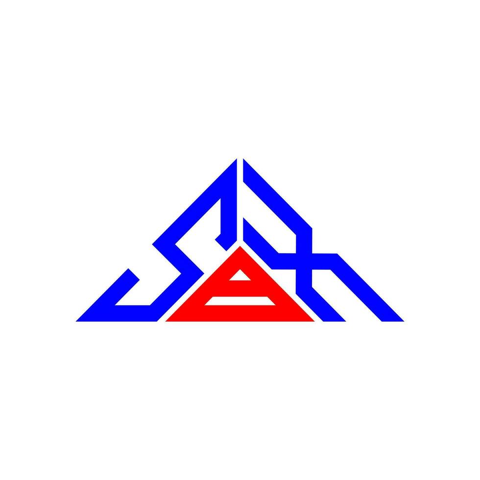conception créative du logo de lettre sbx avec graphique vectoriel, logo sbx simple et moderne en forme de triangle. vecteur