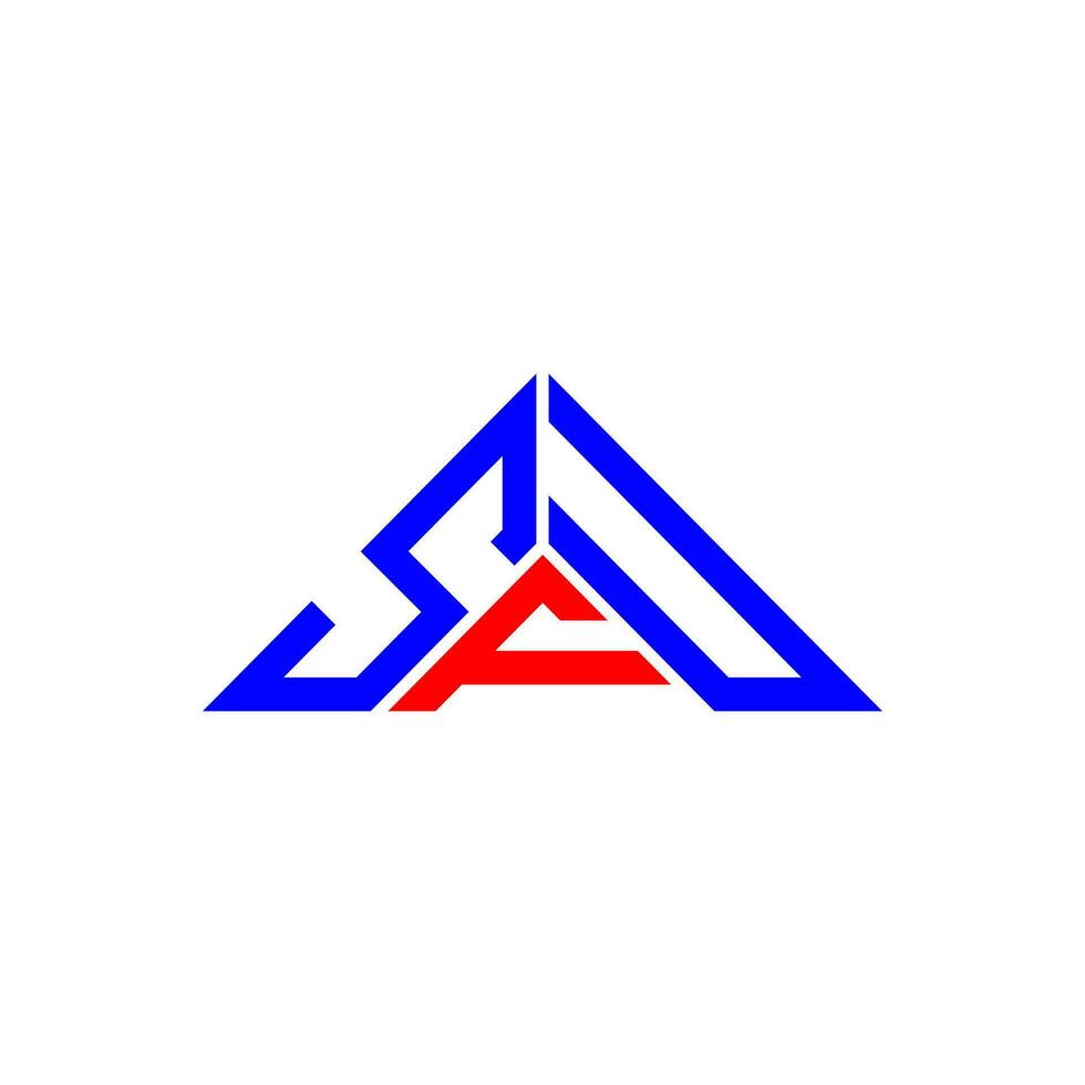 conception créative du logo de lettre sfu avec graphique vectoriel, logo sfu simple et moderne en forme de triangle. vecteur