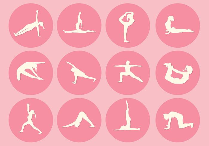 12 vecteurs de pose de yoga vecteur