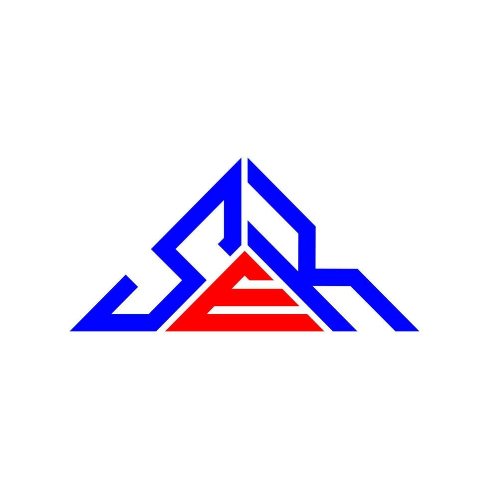 création de logo de lettre sek avec graphique vectoriel, logo sek simple et moderne en forme de triangle. vecteur