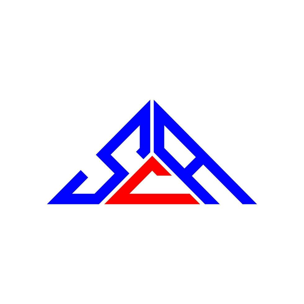 conception créative du logo de lettre sca avec graphique vectoriel, logo sca simple et moderne en forme de triangle. vecteur