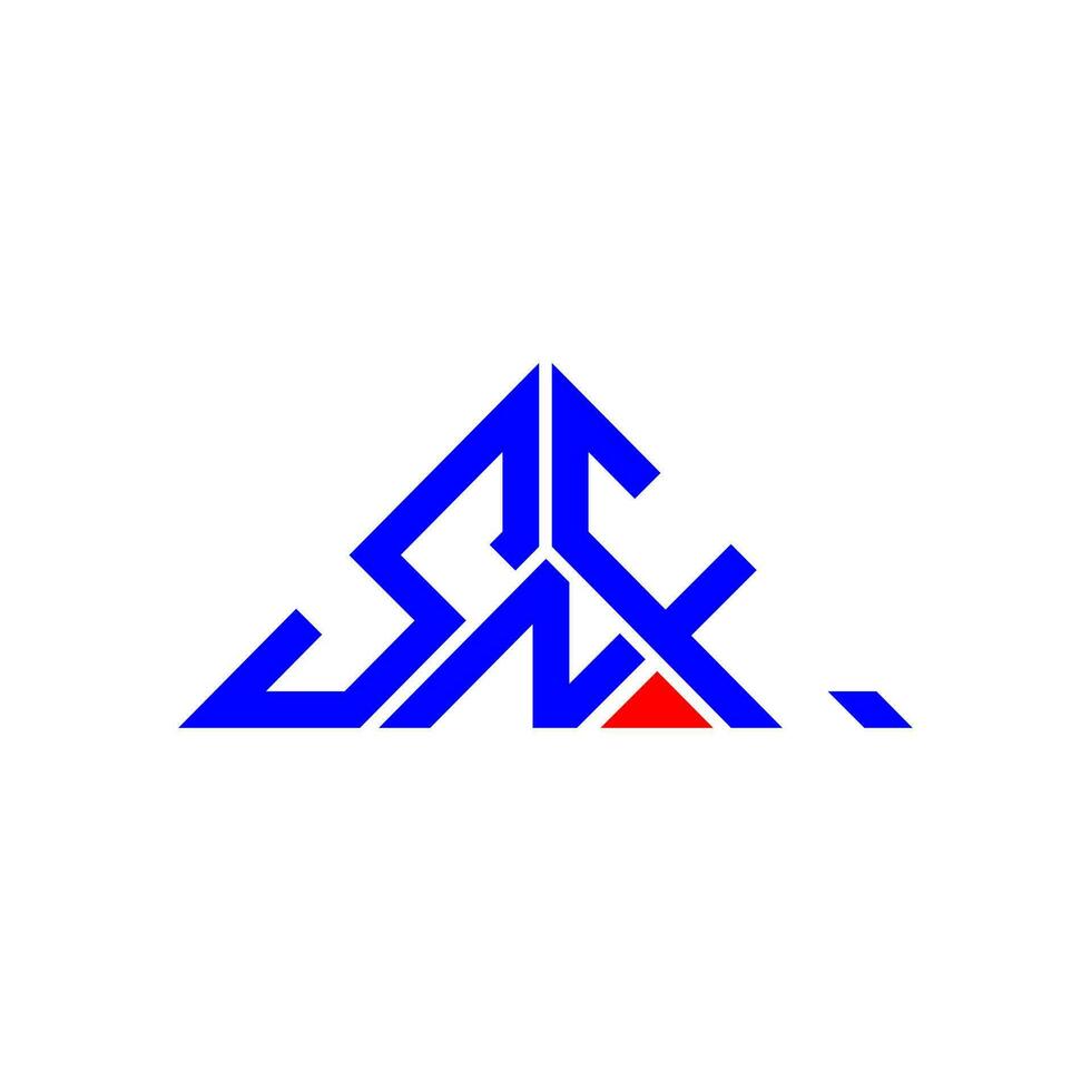 conception créative du logo lettre snf avec graphique vectoriel, logo snf simple et moderne en forme de triangle. vecteur