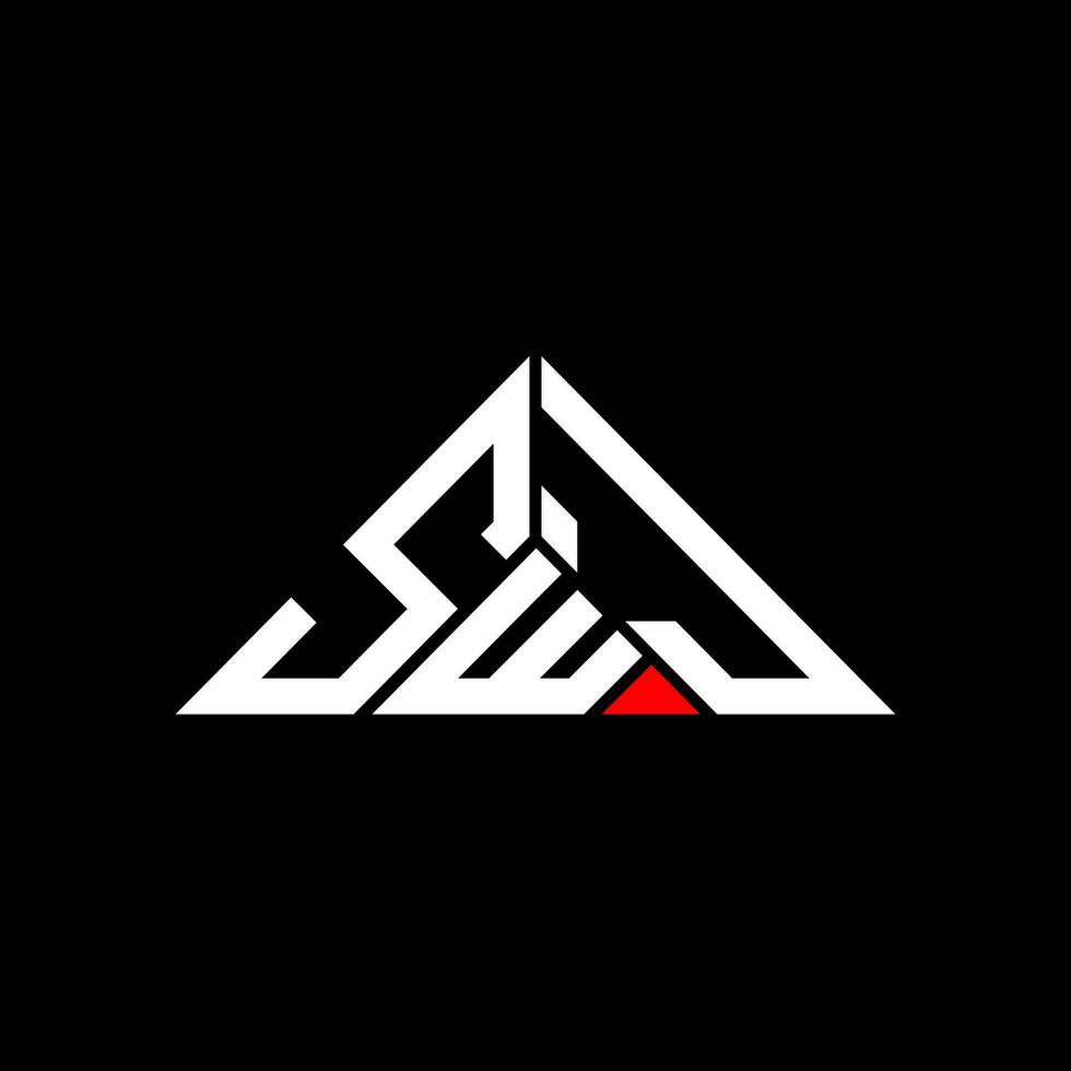 conception créative de logo de lettre swj avec graphique vectoriel, logo swj simple et moderne en forme de triangle. vecteur