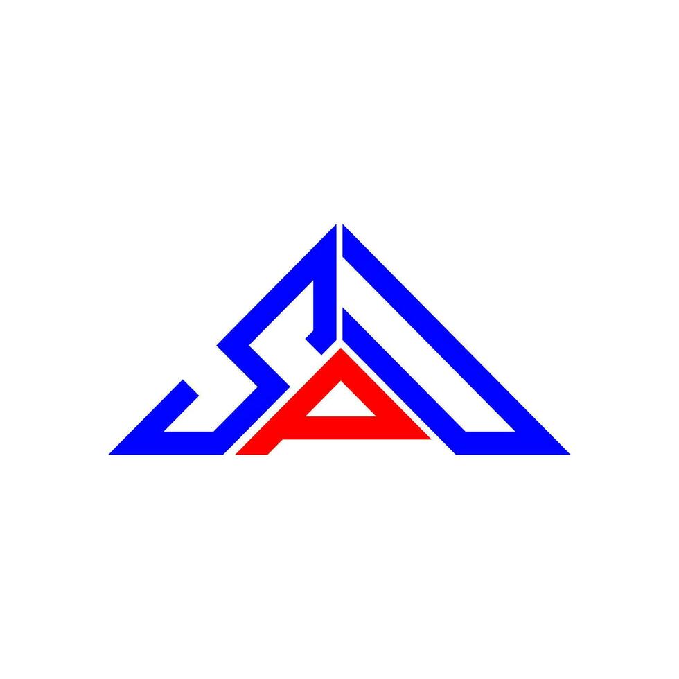 conception créative du logo de lettre spu avec graphique vectoriel, logo spu simple et moderne en forme de triangle. vecteur