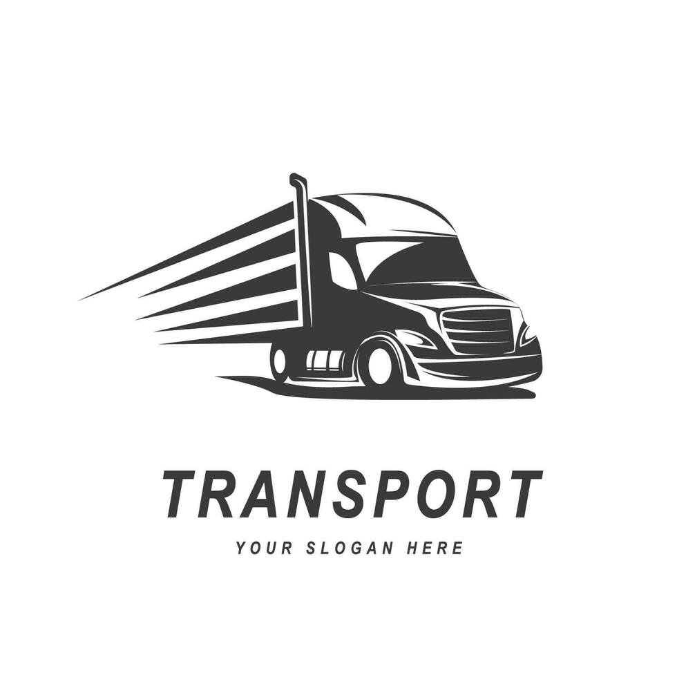 logo du camion. illustration vectorielle bonne pour la mascotte ou le logo pour l'industrie du transport de fret, le fret ou l'industrie logistique. vecteur