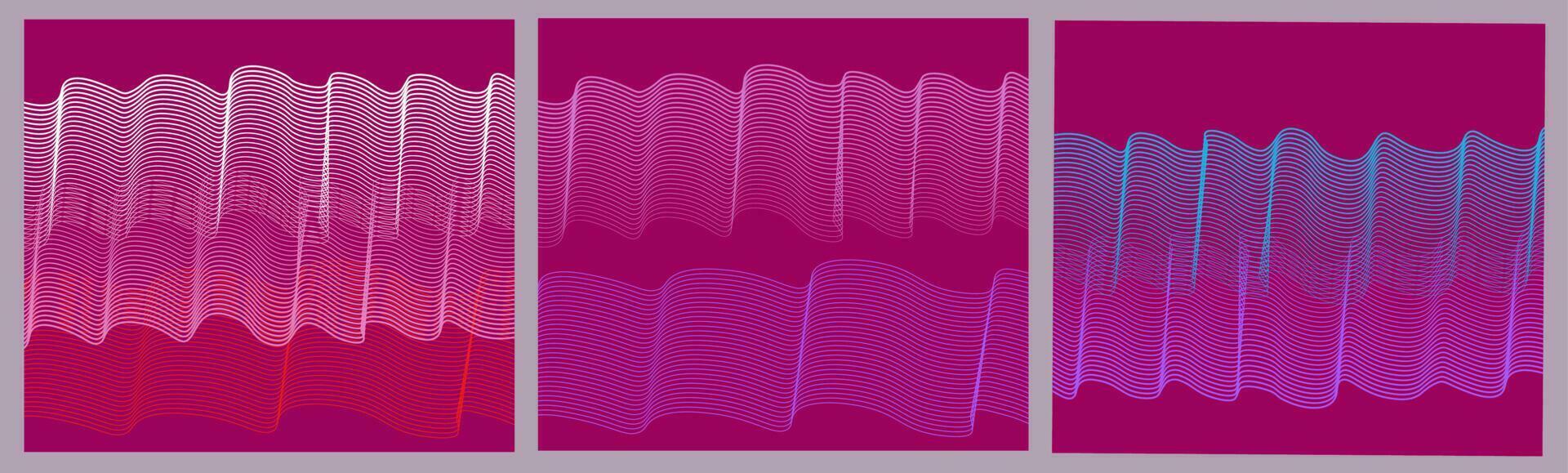 abstrait de vecteur avec des ondes dynamiques colorées, des lignes et des particules. illustration adaptée à la conception