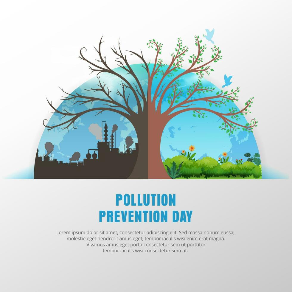 vecteur d'arrière-plan de conception de la journée nationale de lutte contre la pollution. vecteur de fond de conception de la journée mondiale de la prévention de la pollution