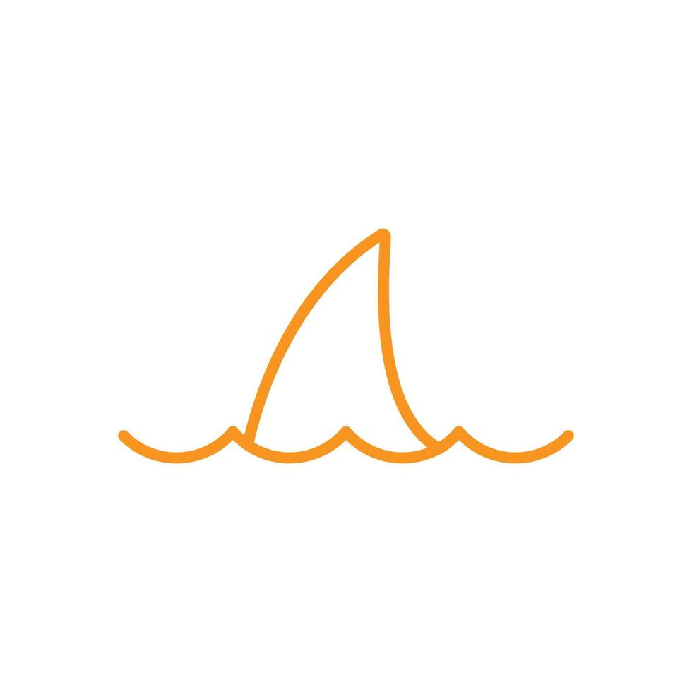 eps10 vecteur orange aileron de requin icône d'art abstrait isolé sur fond blanc. symbole de contour d'aileron de requin dans un style moderne simple et plat pour la conception de votre site Web, votre logo et votre application mobile