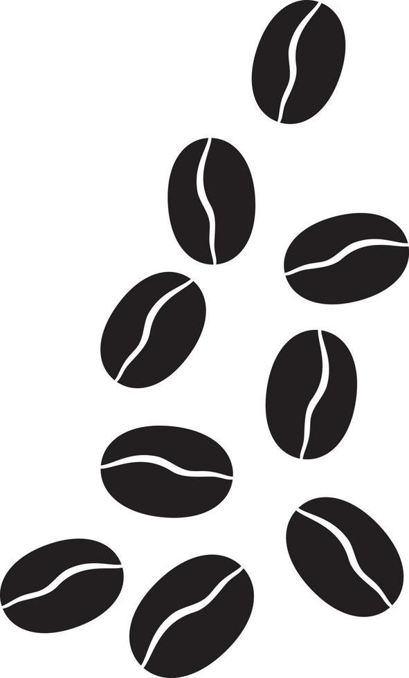 grains de café illustration vectorielle noir et blanc vecteur