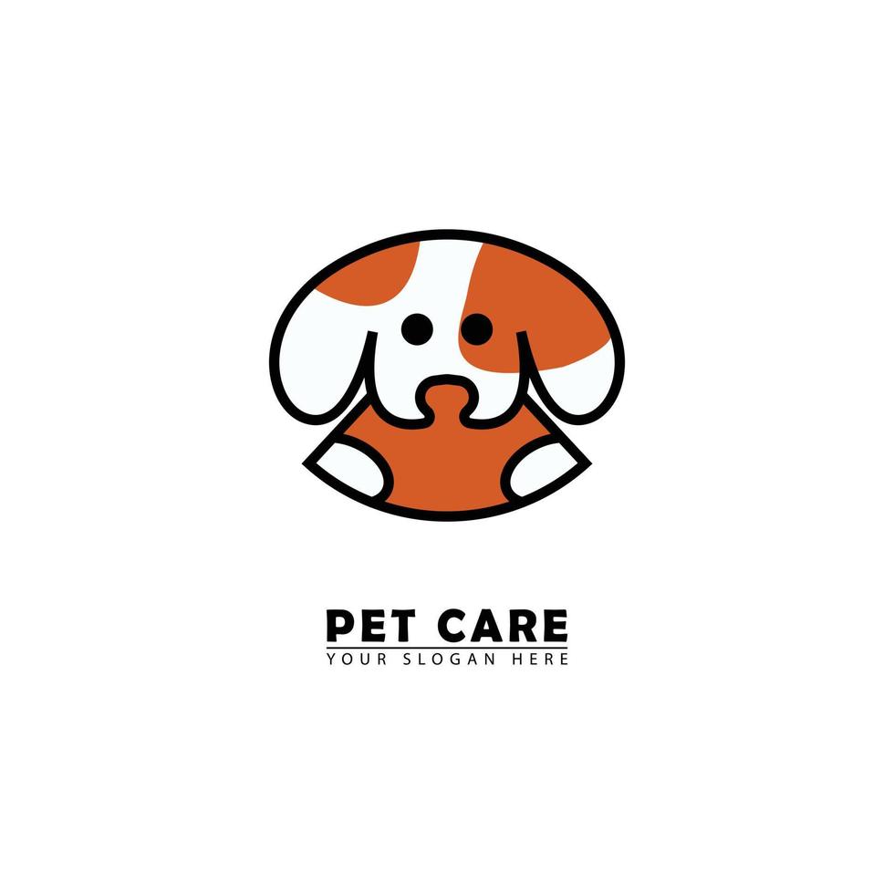 icône du logo abstrait petit chien vecteur