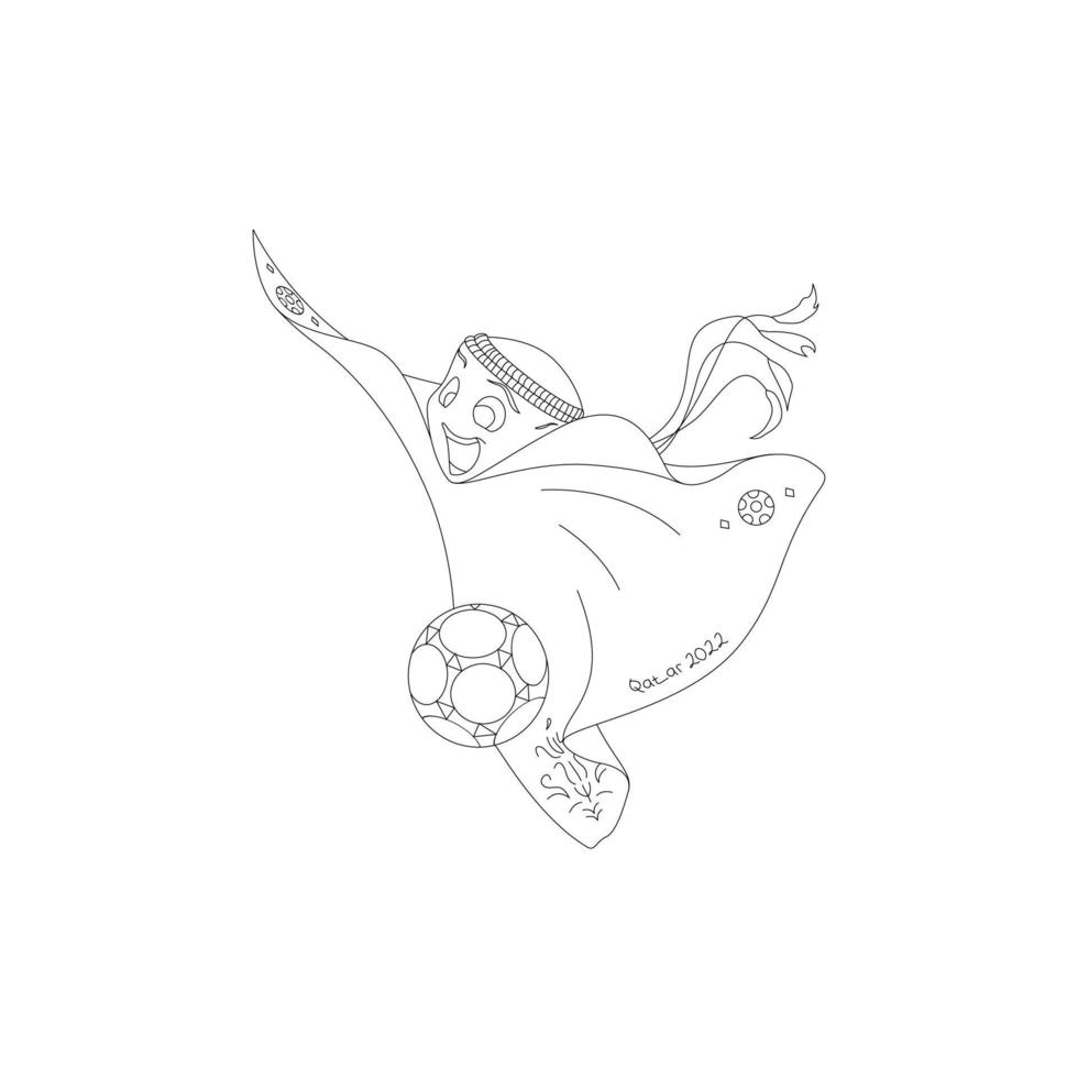 mascotte qatar coupe du monde fifa 2022 - la'eeb vecteur