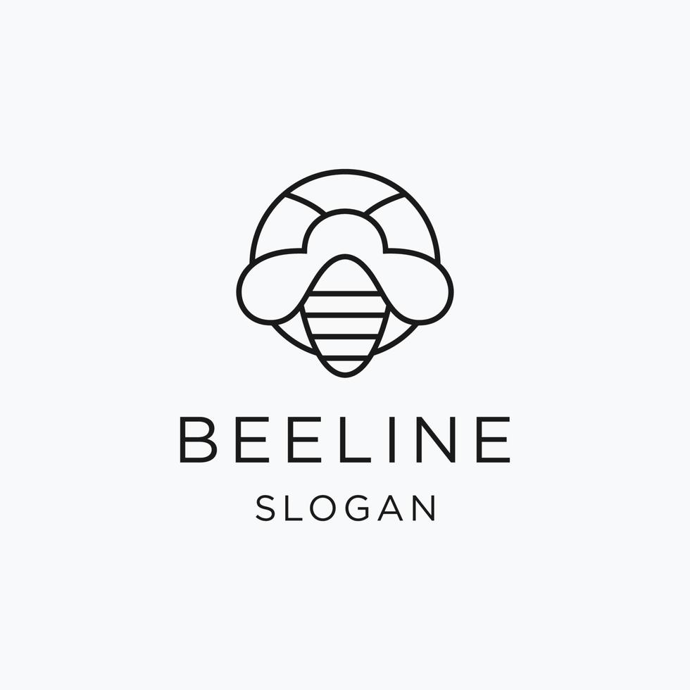 création de logo de ligne d'abeille avec dessin au trait sur fond blanc vecteur